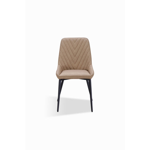 Modus Lucia Metal Leg Upholstered Dining Chair in Honey Synthetic Leather Main Image