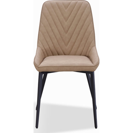 Modus Furniture Lucia Metal Leg Upholstered Dining Chair in Honey Synthetic Leather 655450406317 LEPJ63 Main Image