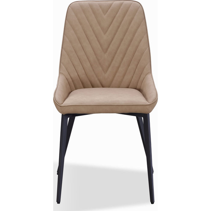 Modus Furniture Lucia Metal Leg Upholstered Dining Chair in Honey Synthetic Leather 655450406317 LEPJ63 Main Image