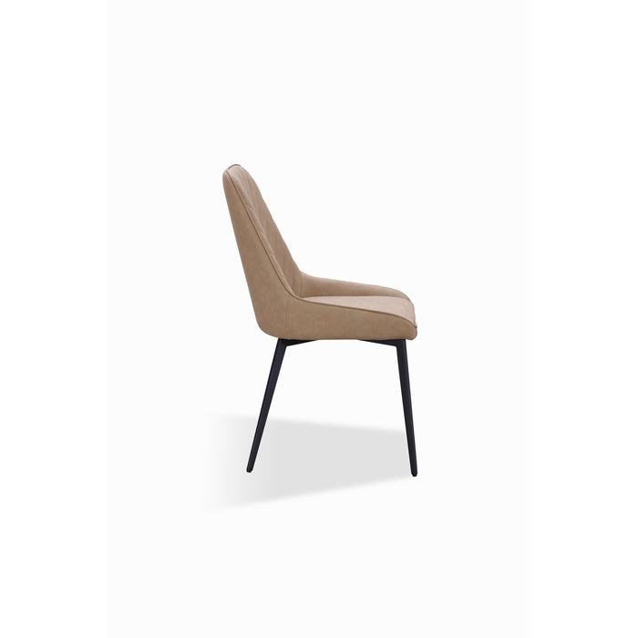 Modus Lucia Metal Leg Upholstered Dining Chair in Penny  Synthetic Leather and GunmetalImage 2
