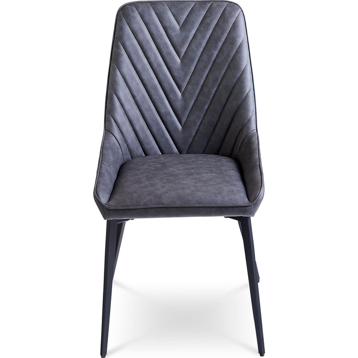 Modus Furniture Lucia Upholstered Dining Chair in Charcoal Synthetic Leather and Black Metal 655450372261 LELB63 Image 3
