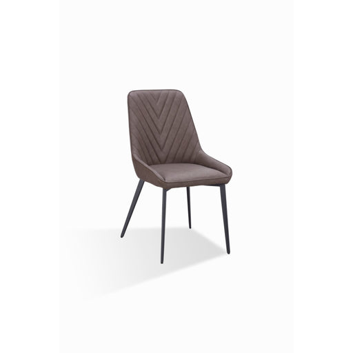 Modus Lucia Upholstered Dining Chair in Cognac Synthetic Leather and Black Metal Image 1