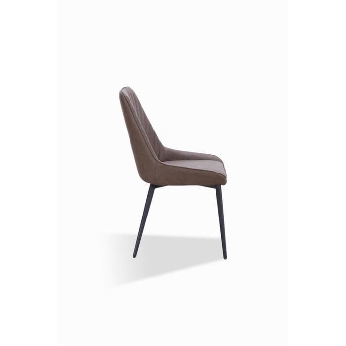 Modus Lucia Upholstered Dining Chair in Cognac Synthetic Leather and Black Metal Image 2