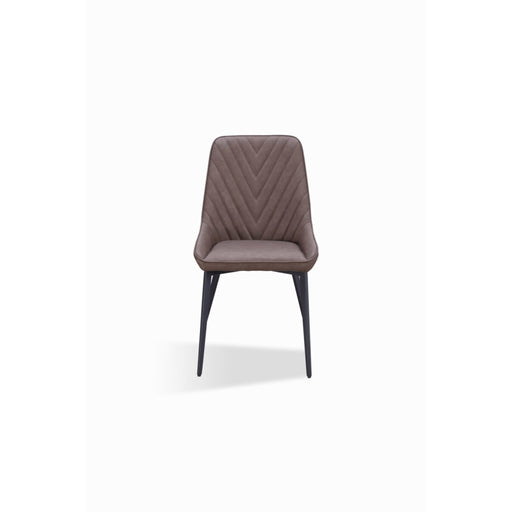 Modus Lucia Upholstered Dining Chair in Cognac Synthetic Leather and Black Metal Main Image