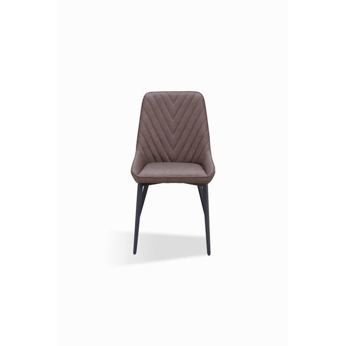 Modus Lucia Upholstered Dining Chair in Cognac Synthetic Leather and Black Metal Main Image