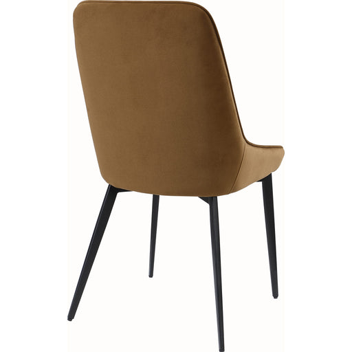 Modus Furniture Lucia Upholstered Dining Chair in Cognac Velvet and Black Metal 655450406324 LEPJ64 Image 2