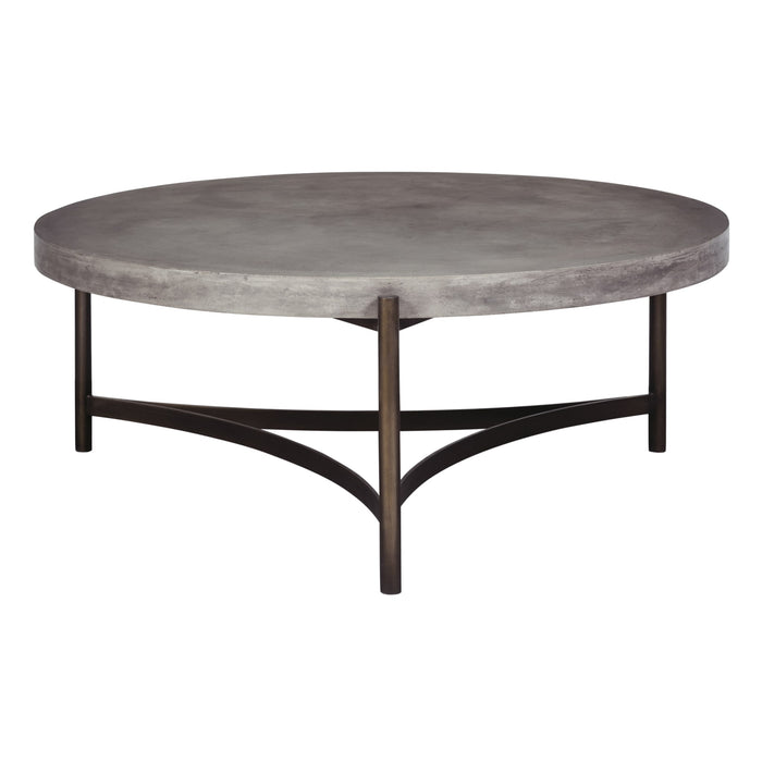 Modus Lyon Round Natural Concrete and Metal Coffee Table Image 2