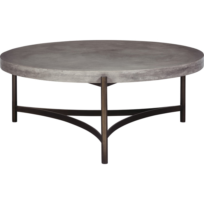 Modus Furniture Lyon Round Natural Concrete and Metal Coffee Table 655450173455 A89421 Image 2