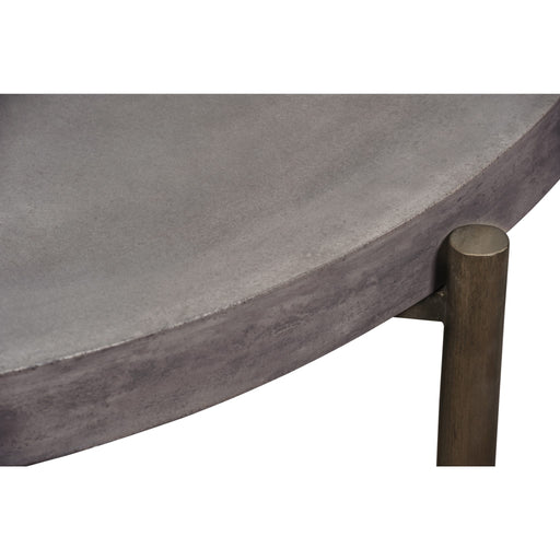 Modus Furniture Lyon Round Natural Concrete and Metal Coffee Table 655450173455 A89421 Image 3