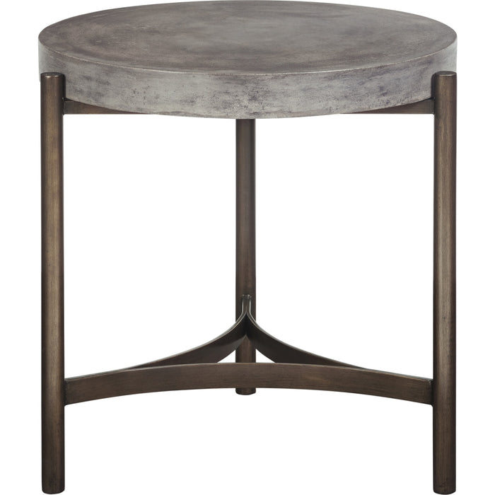 Modus Furniture Lyon Round Natural Concrete and Metal Side Table 655450173486 A89422 Image 2