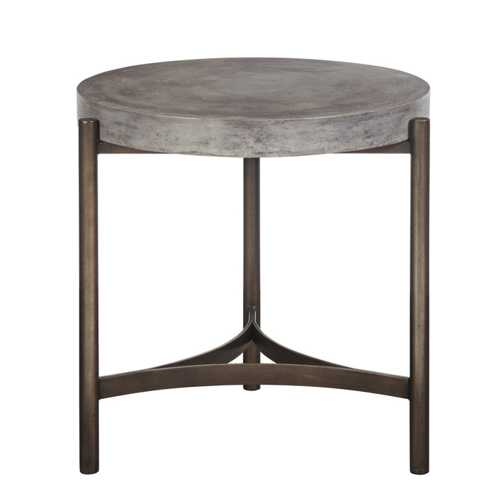 Modus Lyon Round Natural Concrete and Metal Side TableImage 2