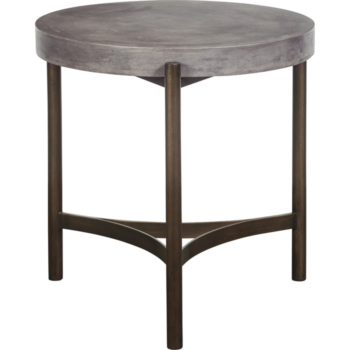 Modus Furniture Lyon Round Natural Concrete and Metal Side Table 655450173486 A89422 Image 3