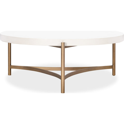 Modus Furniture Lyon Round White Concrete and Metal Coffee Table 655450406133 A8N121 Image 1