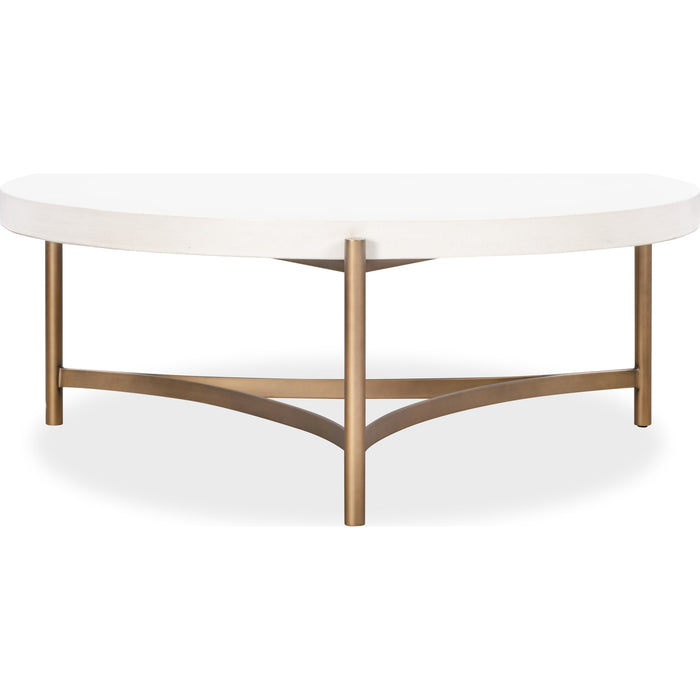 Modus Furniture Lyon Round White Concrete and Metal Coffee Table 655450406133 A8N121 Image 1
