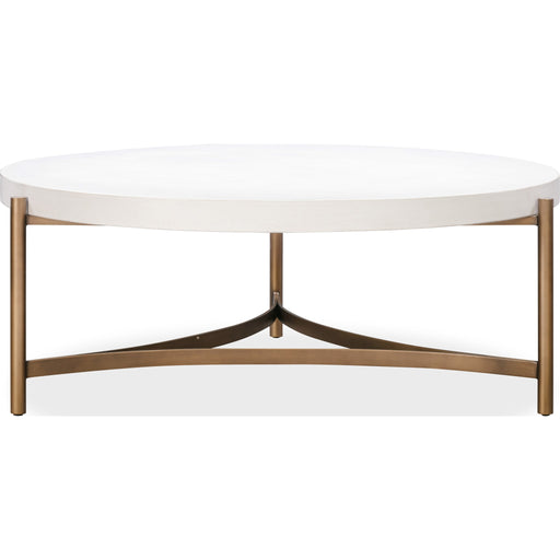 Modus Furniture Lyon Round White Concrete and Metal Coffee Table 655450406133 A8N121 Image 2