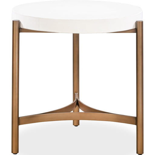 Modus Furniture Lyon Round White Concrete and Metal Side Table 655450406164 A8N122 Image 2