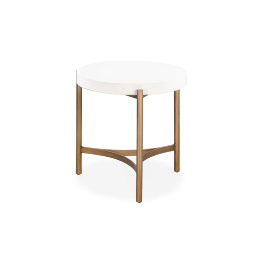 Modus Lyon Round White Concrete and Metal Side Table Main Image