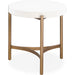 Modus Furniture Lyon Round White Concrete and Metal Side Table 655450406164 A8N122 Main Image