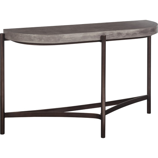 Modus Furniture Lyon Semi circular Natural Concrete and Metal Console Table 655450173516 A89423 Image 1