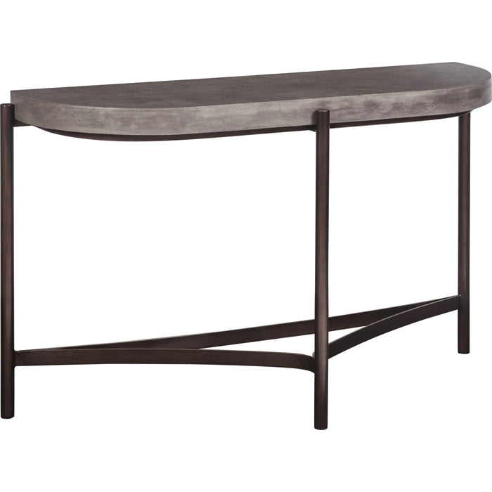 Modus Furniture Lyon Semi circular Natural Concrete and Metal Console Table 655450173516 A89423 Image 1