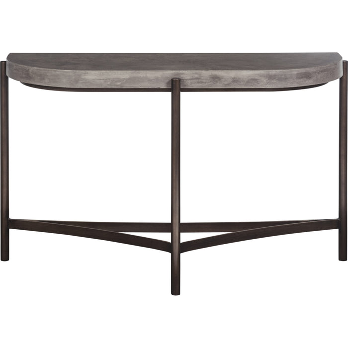 Modus Furniture Lyon Semi circular Natural Concrete and Metal Console Table 655450173516 A89423 Image 2