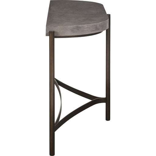 Modus Furniture Lyon Semi circular Natural Concrete and Metal Console Table 655450173516 A89423 Image 3