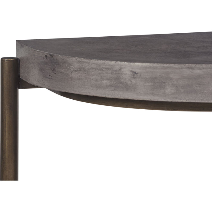 Modus Furniture Lyon Semi circular Natural Concrete and Metal Console Table 655450173516 A89423 Image 4