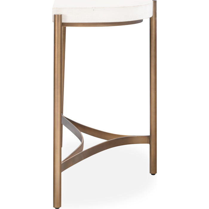 Modus Furniture Lyon Semi circular White Concrete and Metal Console Table 655450406195 A8N123 Image 2