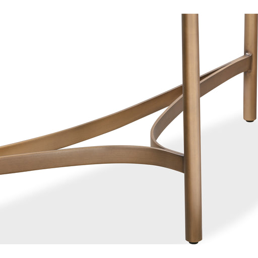 Modus Furniture Lyon Semi circular White Concrete and Metal Console Table 655450406195 A8N123 Image 4