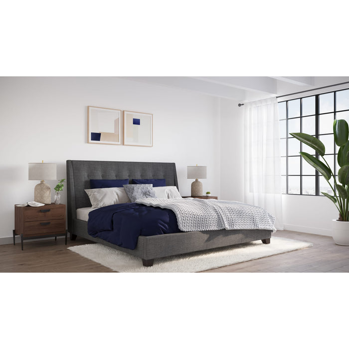 Modus Furniture Madera Upholstered Platform Bed in Dark Charcoal (2026)  JWHLJ  Image 1
