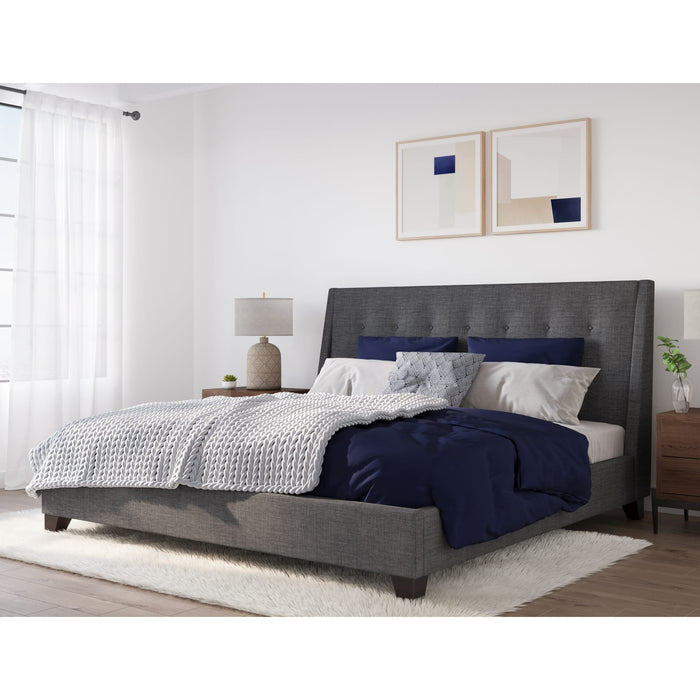 Modus Furniture Madera Upholstered Platform Bed in Dark Charcoal (2026)  JWHLJ  Main Image