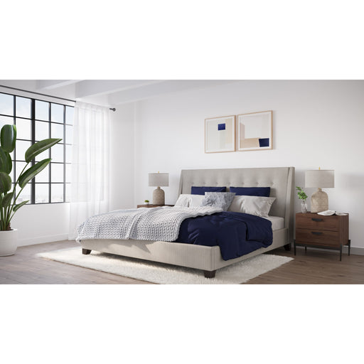 Modus Madera Upholstered Platform Bed in PuttyImage 1