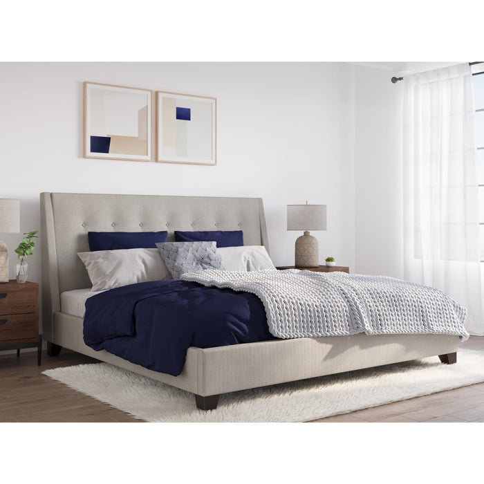 Modus Madera Upholstered Platform Bed in PuttyMain Image