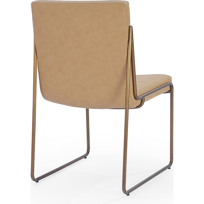 Modus Furniture Madison Metal Frame Dining Chair in Honey Synthetic Leather 655450423437 PWTA63APJ Image 2