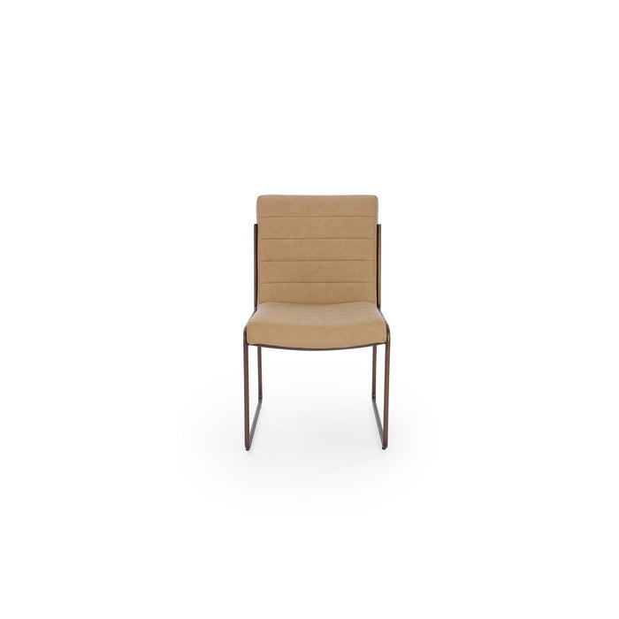 Modus Madison Metal Frame Dining Chair in Honey Synthetic LeatherImage 3