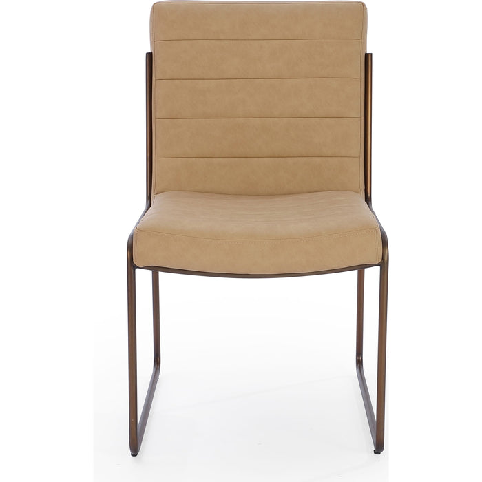 Modus Furniture Madison Metal Frame Dining Chair in Honey Synthetic Leather 655450423437 PWTA63APJ Image 3