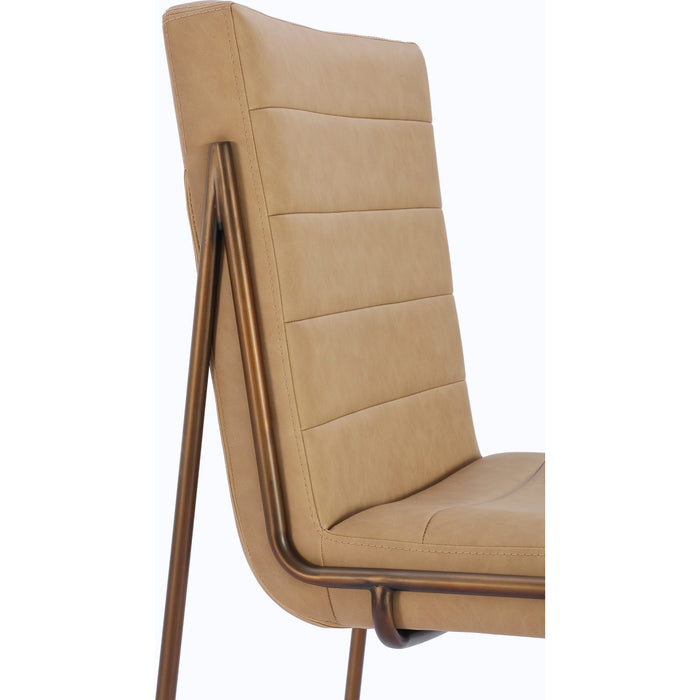 Modus Furniture Madison Metal Frame Dining Chair in Honey Synthetic Leather 655450423437 PWTA63APJ Image 4