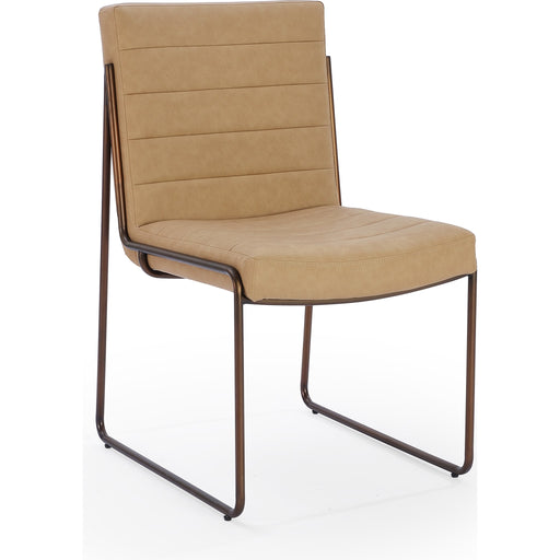 Modus Furniture Madison Metal Frame Dining Chair in Honey Synthetic Leather 655450423437 PWTA63APJ Main Image