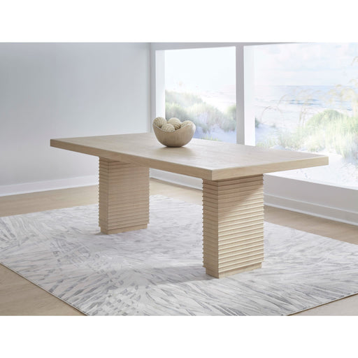 Modus Furniture Magnolia Double Pedestal Wooden Dining Table in Daffodil 655450471667 TKXE61 Main Image