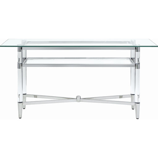 Modus Furniture Marilyn Glass Top Dining Server in Polished Stainless Steel and Clear Acrylic 655450381249 4RV279 Image 3