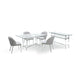 Modus Marilyn Glass Top Dining Table in Polished Stainless Steel and Clear AcrylicImage 2