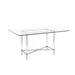 Modus Marilyn Glass Top Dining Table in Polished Stainless Steel and Clear AcrylicImage 3