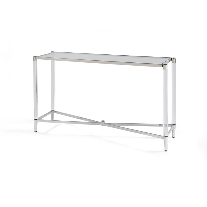 Modus Marilyn Glass Top and Steel Base Rectangular Console Table Image 2