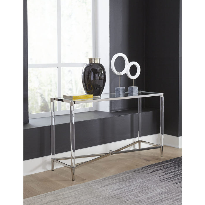 Modus Marilyn Glass Top and Steel Base Rectangular Console TableMain Image