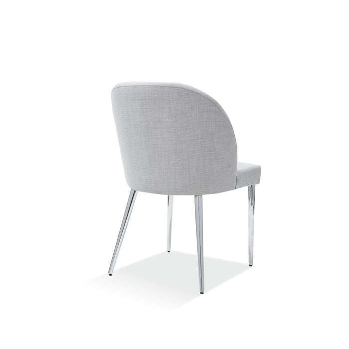 Modus Marilyn Upholstered Dining Chair in Shadow and Polished Stainless Steel Image 1