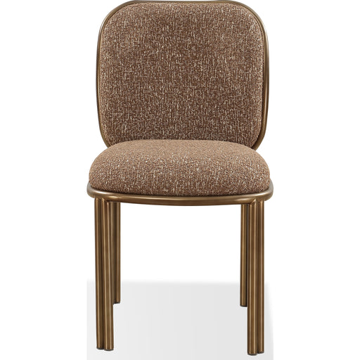 Modus Furniture Mataranka Dining Chair in Giraffe Chenille and Brushed Golden Stainless Steel 655450481895 UTT663 Image 1
