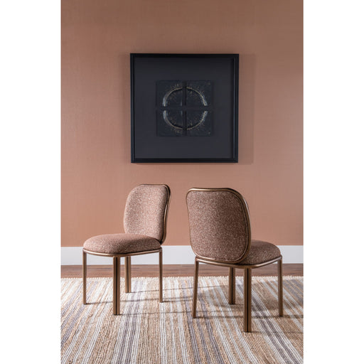 Modus Furniture Mataranka Dining Chair in Giraffe Chenille and Brushed Golden Stainless Steel 655450481895 UTT663 Main Image