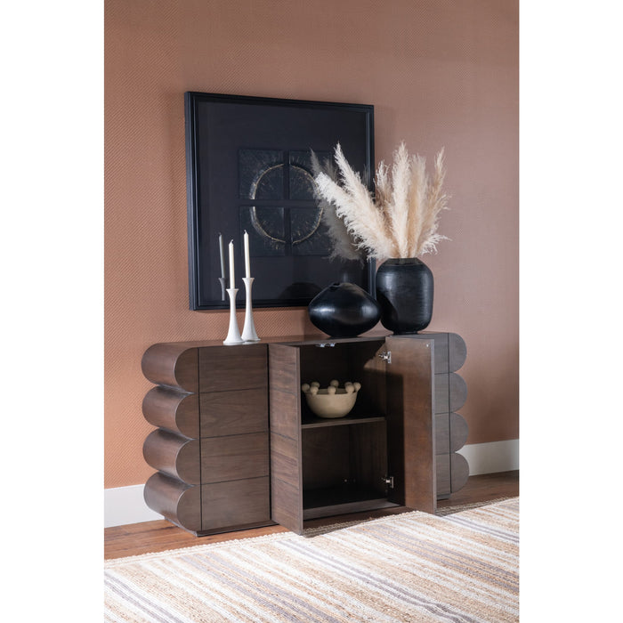 Modus Furniture Mataranka Four Door Walnut Sideboard in Bistre 655450481901 UTT678 Image 4