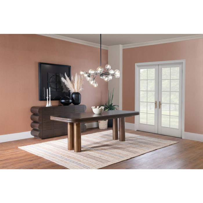 Modus Furniture Mataranka Rectangular Dining Table in Bistre and Brushed Golden Stainless Steel 655450481796 UTT660 Image 5