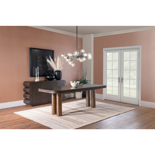 Modus Furniture Mataranka Rectangular Dining Table in Bistre and Brushed Golden Stainless Steel 655450481796 UTT660 Main Image